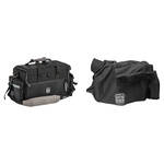 Porta Brace DV Organizer Case with QS-M4 Mini Rain Slick (Black with Red Trim)