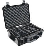 Pelican 1504 Waterproof 1500 Case with Padded Black Dividers (Black)