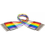 Hosa Technology Stereo TRS Patchbay 1/4" Phone to 1/4" Phone Cable - 1' (set of 8)