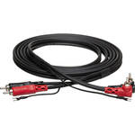 Hosa Technology 2 RCA Male to 2 RCA Male Angled with Ground Strap Cable - 10'