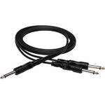 Hosa Technology Mono 1/4" Phone Male to 2 1/4" Male Y-Cable - 5'