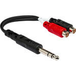 Hosa Technology Stereo 1/4" Male to 2 RCA Female Y-Cable - 6"