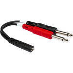 Hosa Technology Stereo Mini Female to 2 1/4" Mono Male Y-Cable  - 6"