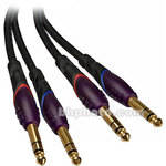 Monster Cable DJ Series 1/4" Stereo Male Pair to 1/4" Stereo Male Pair Cable - 3'