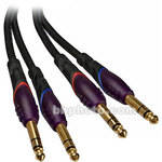Monster Cable DJ Series 1/4" Stereo Male Pair to 1/4" Stereo Male Pair Cable - 12'