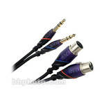 Monster Cable Prolink DJ Stereo 1/4" Male Pair to XLR Female Pair Cable - 3'