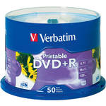 Verbatim DVD+R White Inkjet Printable Recordable Disc (Spindle Pack of 50)