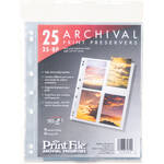 Print File Archival Storage Page for Prints, 3.5x5", Holds 8 Prints - 25 Pack