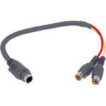 Hosa Technology S-Video Male to 2x RCA Video Cable - 10"