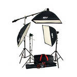 Smith-Victor K45 3-Light 1800 Watt Portrait Kit with Umbrella and Soft Box