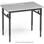 Bretford Quattro Student Classroom Desk-30 x 24 x 24-32"(Grey Mist with Black Base)