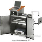 Bretford Multimedia Lectern w/ Storage & Support for Data Projector (Cherry Laminate / Aluminum Paint)