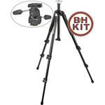 Manfrotto 190XB Tripod Legs (Black) with 808RC4 3-Way Pan/Tilt Head