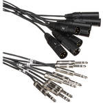 Whirlwind Medusa Multitrack 8 Channel 1/4" TRS Male to XLR Male Snake - 10'