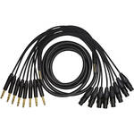 Mogami Gold 8 Channel Analog Snake Cable, 8x 1/4" TRS Male to 8x XLR Female - 15'