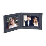 Collector's Gallery Black Double View Portrait Folder - Conventional Style  Standard Folder with Black Foil Window Border , Model PF5202-54 - for 4 x 5" Print (Landscape Format)