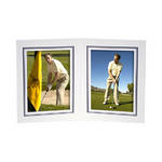 Collector's Gallery White Double View Portrait Folder with Black Foil Border  for 4 x 5" Print, Model PF5212-45 (Portrait Format)