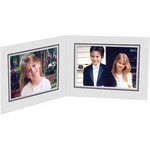 Collector's Gallery White Double View Portrait Folder with Black Foil Border  for 4 x 5" Print, Model PF5212-54 (Landscape Format)