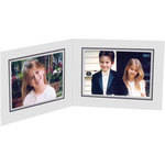 Collector's Gallery White Double View Portrait Folder with Black Foil Border  for 5 x 7" Print, Model PF5212-75  (Landscape Format)