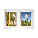 Collector's Gallery White Double View Portrait Folder with Gold Foil Border  for 4 x 6" Print, Model PF5512-46 (Portrait Format)