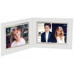 Collector's Gallery White Double View Portrait Folder with Gold Foil Border  for 5 x 7" Print, Model PF5512-75 (Landscape Format)