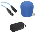B&H Photo Performance Microphone Windscreen & XLR Cable ID Kit (Blue)