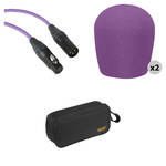 B&H Photo Performance Microphone Windscreen & XLR Cable ID Kit (Purple)