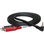 Hosa Technology Stereo Mini Angled Male to 2 RCA Male Y-Cable - 6'
