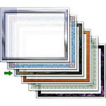 Dry Lam Pizzazz Decorative Laminating Pouches - Black Sheen Pack - Classic Frames 4.25 x 6.25"  (24 Pack)