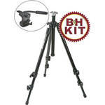 Manfrotto 190XDB Tripod Legs (Black) with 700RC2 Video Fluid Head - Supports 5.5 lbs (2.5kg)