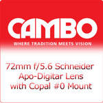 Cambo 72mm f/5.6 Schneider Apo-Digitar Lens with Copal #0 Mount