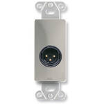 RDL DS-XLR3M - Solder-Type D-Plate w/ One 3-Pin XLR-M Connector (Stainless Steel)