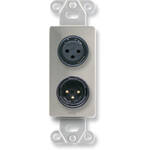 RDL DS-XLR2 - Solder-Type D-Plate w/ One XLR-M and One XLR-F Connector (Stainless Steel)