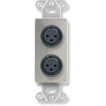 RDL DS-XLR2F - Solder-Type D-Plate w/ Two XLR-F Connectors (Stainless Steel)