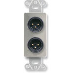 RDL DS-XLR2M - Solder-Type D-Plate w/ Two XLR-M Connectors (Stainless Steel)