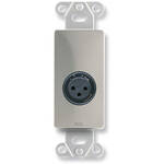 RDL DS-XLR3F - Solder-Type D-Plate w/ One 3-Pin XLR-F Connector (Stainless Steel)