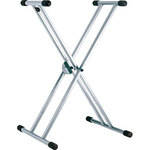 K&M 18990 Rick - Double Brace Keyboard Stand (Silver)