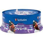 Verbatim DVD+R White Inkjet/Hub Printable Recordable Disc (Spindle Pack of 25)