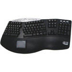 Adesso Tru-Form Pro Contoured Ergonomic Keyboard with Touchpad - USB (Black)