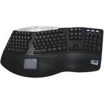 Adesso Tru-Form Pro Contoured Ergonomic Keyboard with Touchpad - PS/2 (Black)