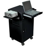 Luxor Multimedia Cart with Locking Cabinet, Model LMC2B  (Black) 