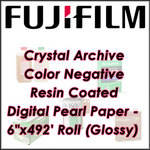 Fujifilm Crystal Archive Color Negative Resin Coated Digital Pearl Paper - 6"x492' Roll  (Glossy)