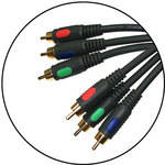 Plus 3 RCA Male to 3 RCA Male Component Video Cable (10')