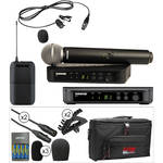 Shure PGX Series Basic Wireless Handheld and Lavalier Microphone Combo Kit (J6 / 572.250 - 589.875 MHz)