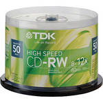 TDK CD-RW Compact Discs (Spindle Pack of 50)