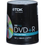 TDK DVD+R 4.7GB Recordable Discs (Spindle Pack of 100)