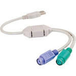 CablesToGo 1' (0.3m) USB to Dual PS/2 Keyboard Mouse Adapter (Beige)