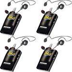 Eartec 4 Simultalk 24G Beltpacks with Cyber Headsets