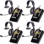 Eartec 4 Simultalk 24G Beltpacks with ProLine Single Headsets