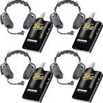 Eartec 4 Simultalk 24G Beltpacks with Ultra Double Headsets